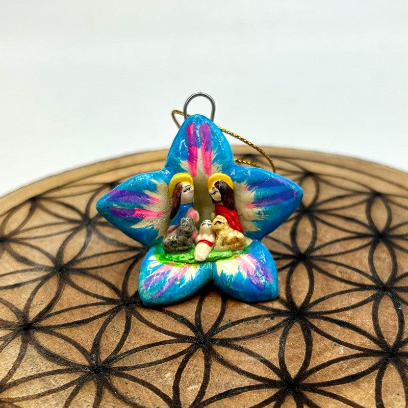 Hand Made Peruvian Nativity Star Ornament || Ceramic Clay-Nature's Treasures