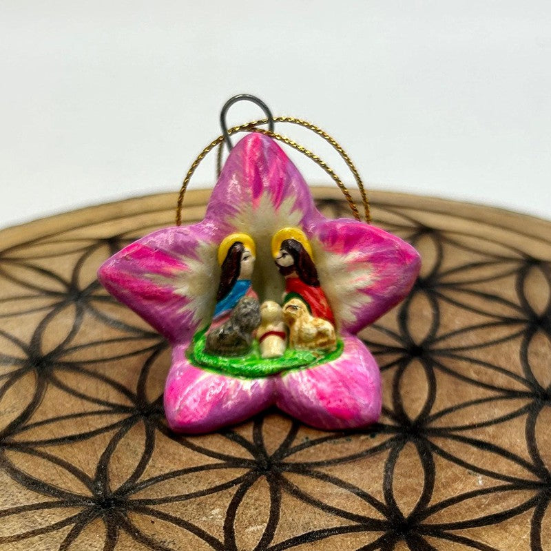 Hand Made Peruvian Nativity Star Ornament || Ceramic Clay-Nature's Treasures