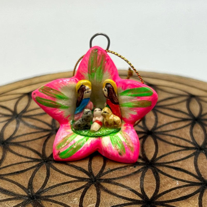 Hand Made Peruvian Nativity Star Ornament || Ceramic Clay-Nature's Treasures