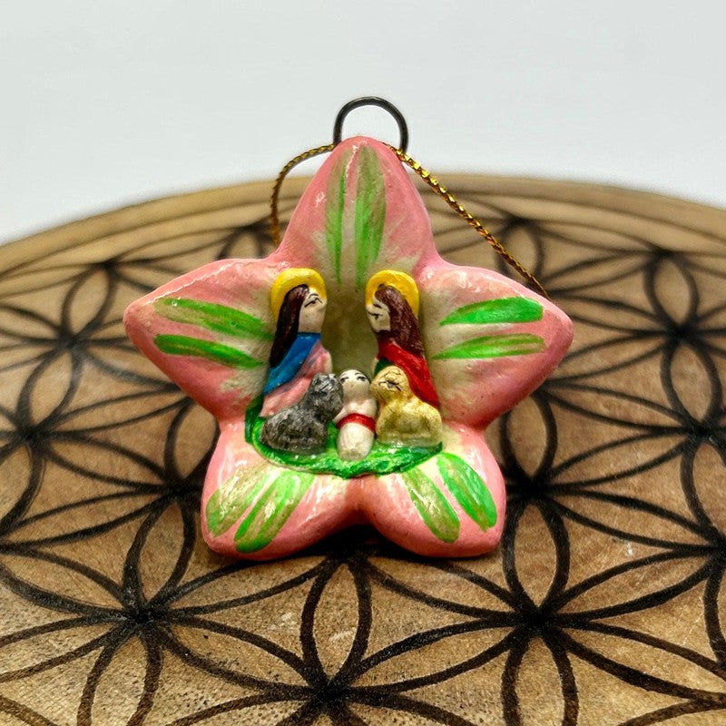 Hand Made Peruvian Nativity Star Ornament || Ceramic Clay-Nature's Treasures