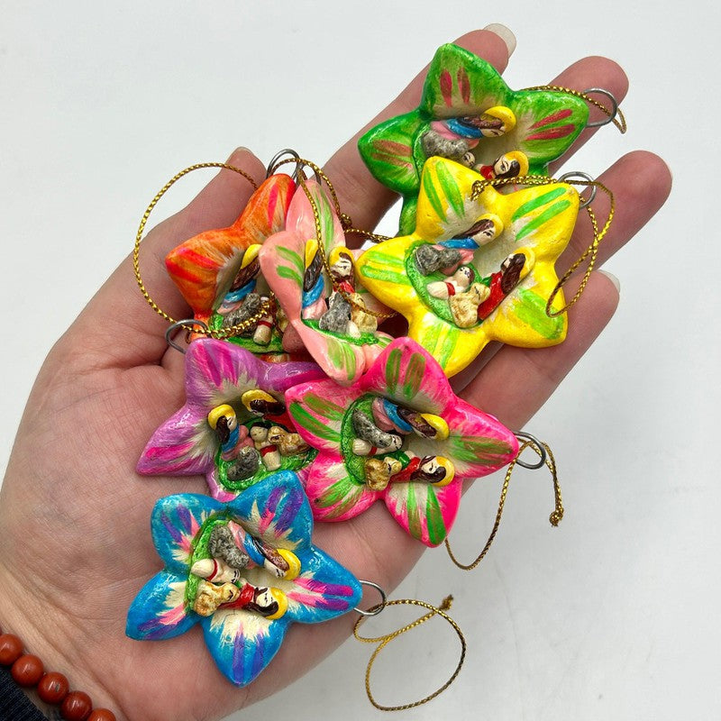Hand Made Peruvian Nativity Star Ornament || Ceramic Clay-Nature's Treasures