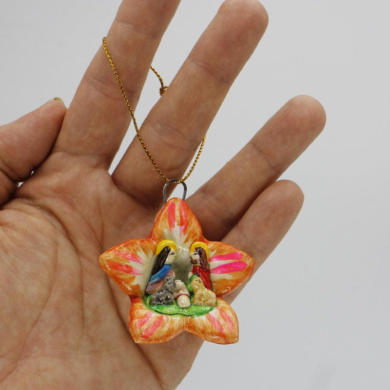 Hand Made Peruvian Nativity Star Ornament || Ceramic Clay-Nature's Treasures