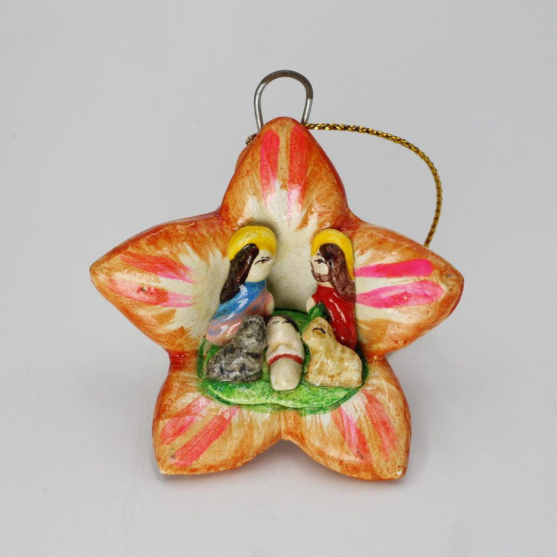 Hand Made Peruvian Nativity Star Ornament || Ceramic Clay-Nature's Treasures