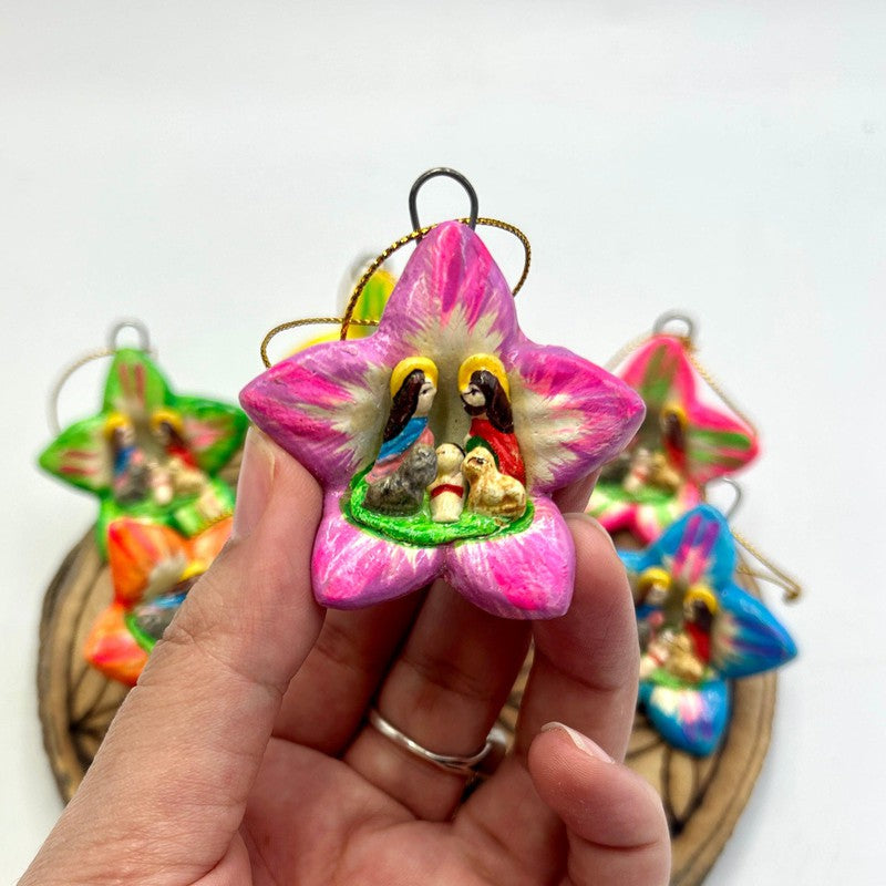 Hand Made Peruvian Nativity Star Ornament || Ceramic Clay-Nature's Treasures