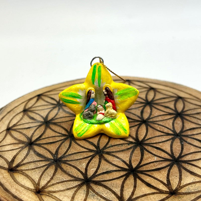 Hand Made Peruvian Nativity Star Ornament || Ceramic Clay-Nature's Treasures