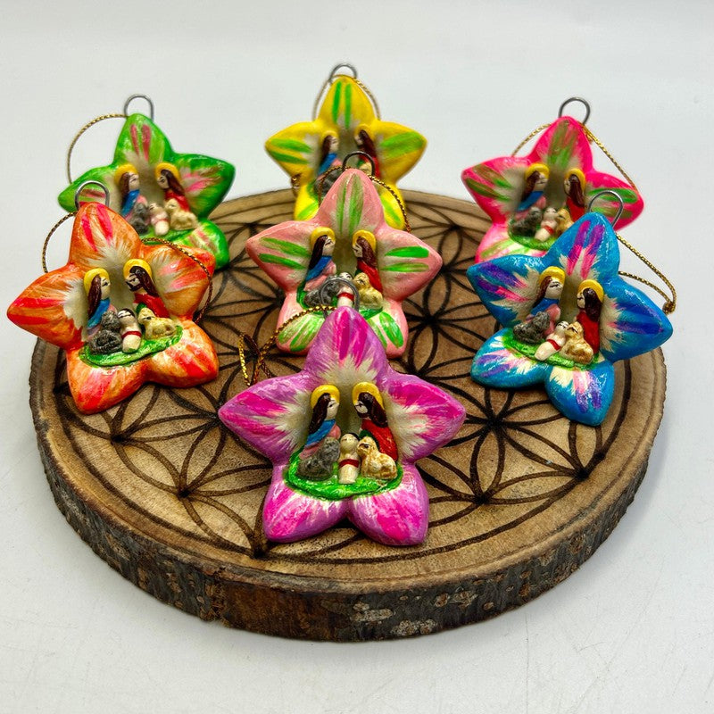 Hand Made Peruvian Nativity Star Ornament || Ceramic Clay-Nature's Treasures
