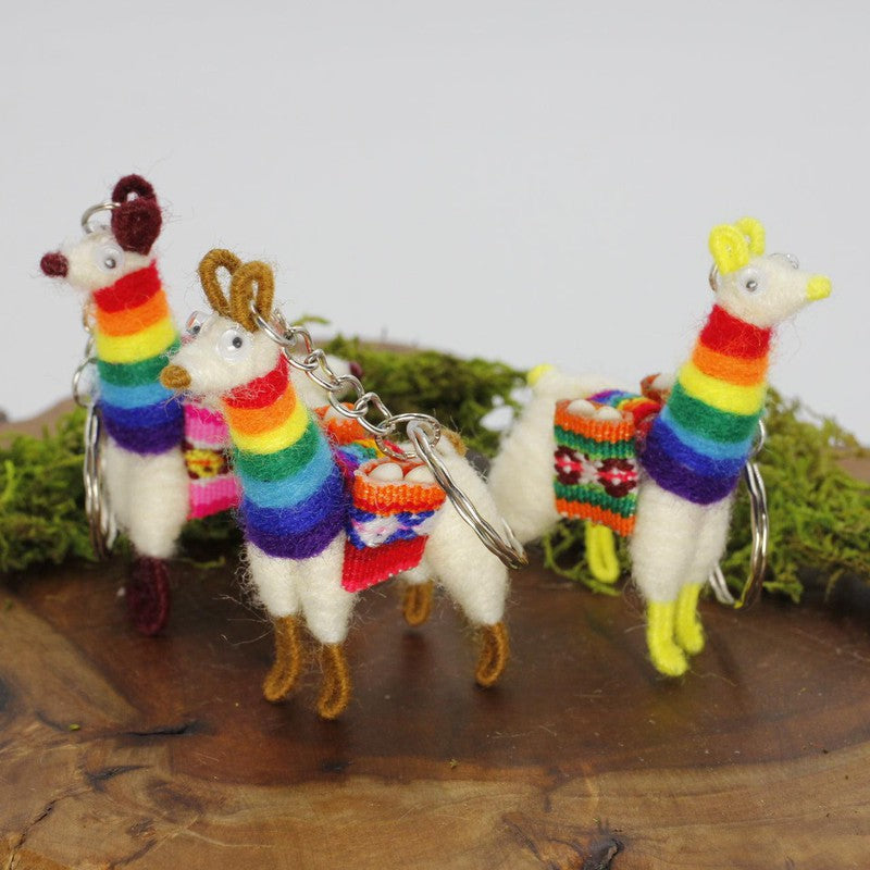 Hand Made Woven Llama Keychains || Peru-Nature's Treasures