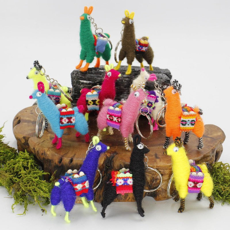 Hand Made Woven Llama Keychains || Peru-Nature's Treasures