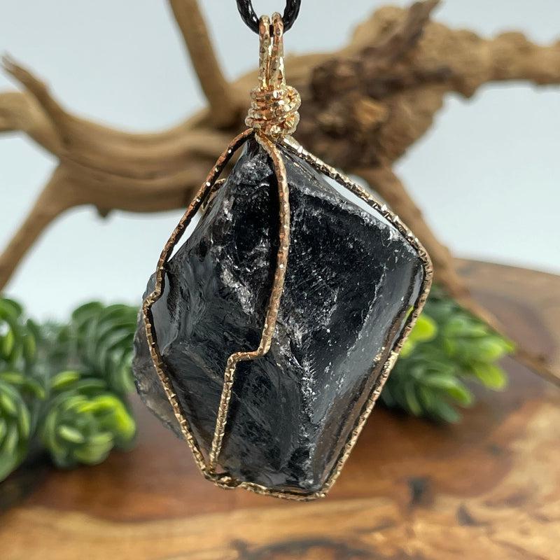 Hand-Wrapped Smoky Quartz Gold Plated Pendants-Nature's Treasures