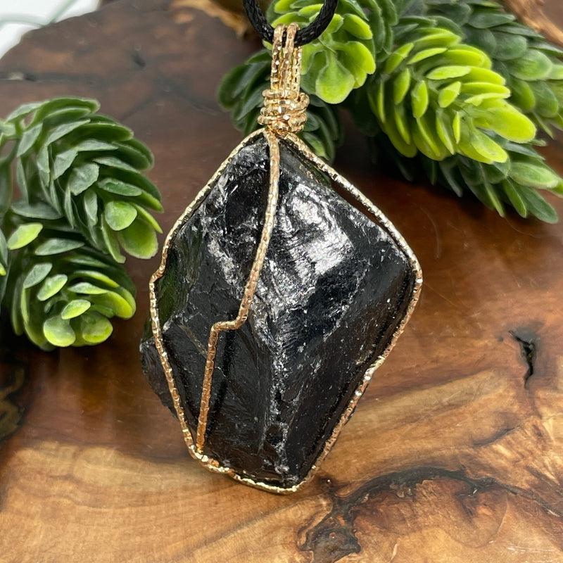 Hand-Wrapped Smoky Quartz Gold Plated Pendants-Nature's Treasures