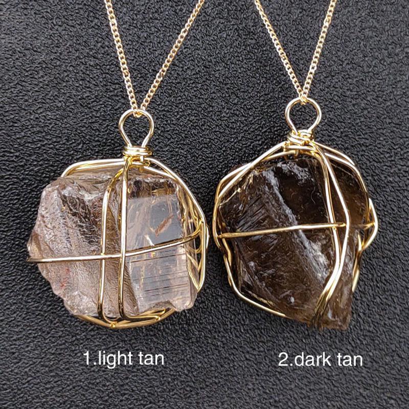 Hand-Wrapped Smoky Quartz Gold Plated Pendants-Nature's Treasures