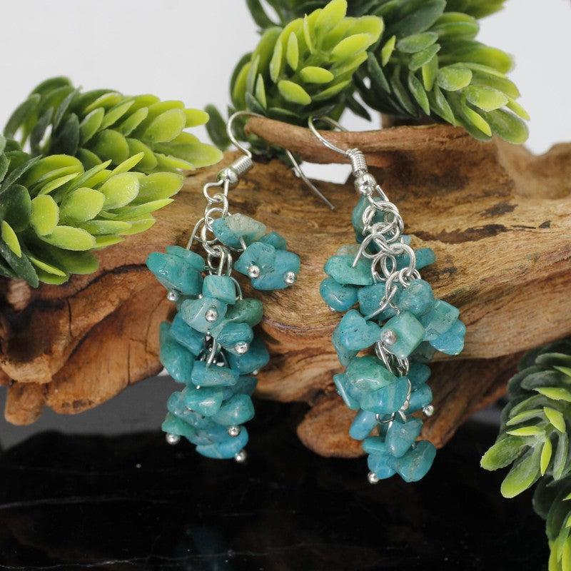 Hand made Chandelier Chip Earrings || Silver Plated – Nature's