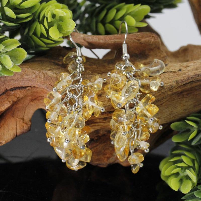 Hand made Chandelier Chip Earrings || Silver Plated-Nature's Treasures