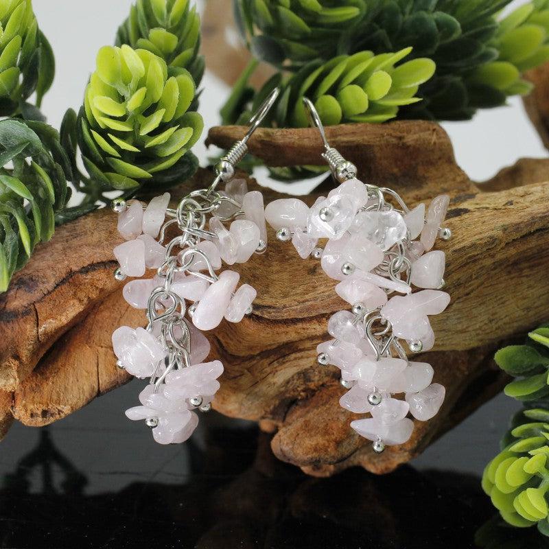 Hand made Chandelier Chip Earrings || Silver Plated-Nature's Treasures