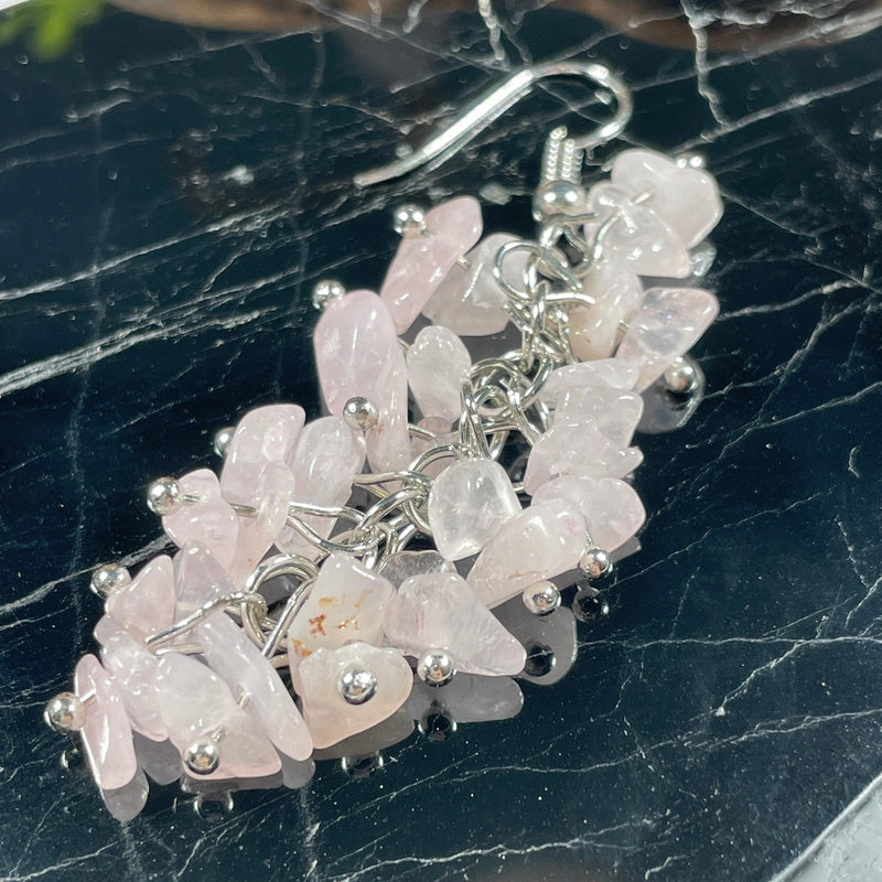 Hand made Chandelier Chip Earrings || Silver Plated-Nature's Treasures