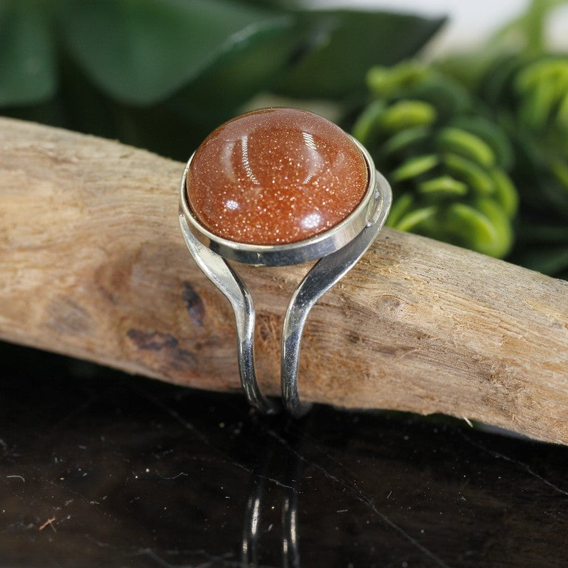 Handmade Dome Tri-Metal Stone Adjustable Rings || Peru-Nature's Treasures