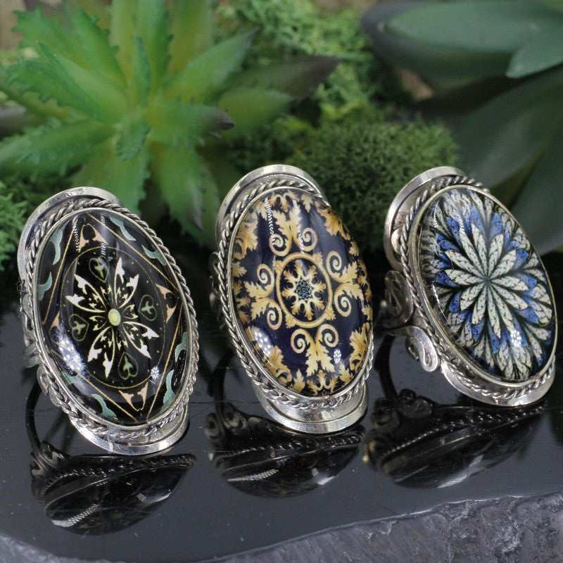 Handmade Long Finger Tri-Metal Adjustable Rings || Peru-Nature's Treasures