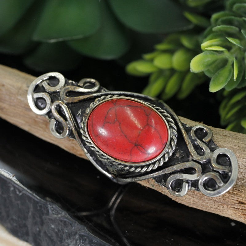 Long Stone Rings Handmade Long Finger Tri-Metal Stone Adjustable Rings || Peru – Nature ...