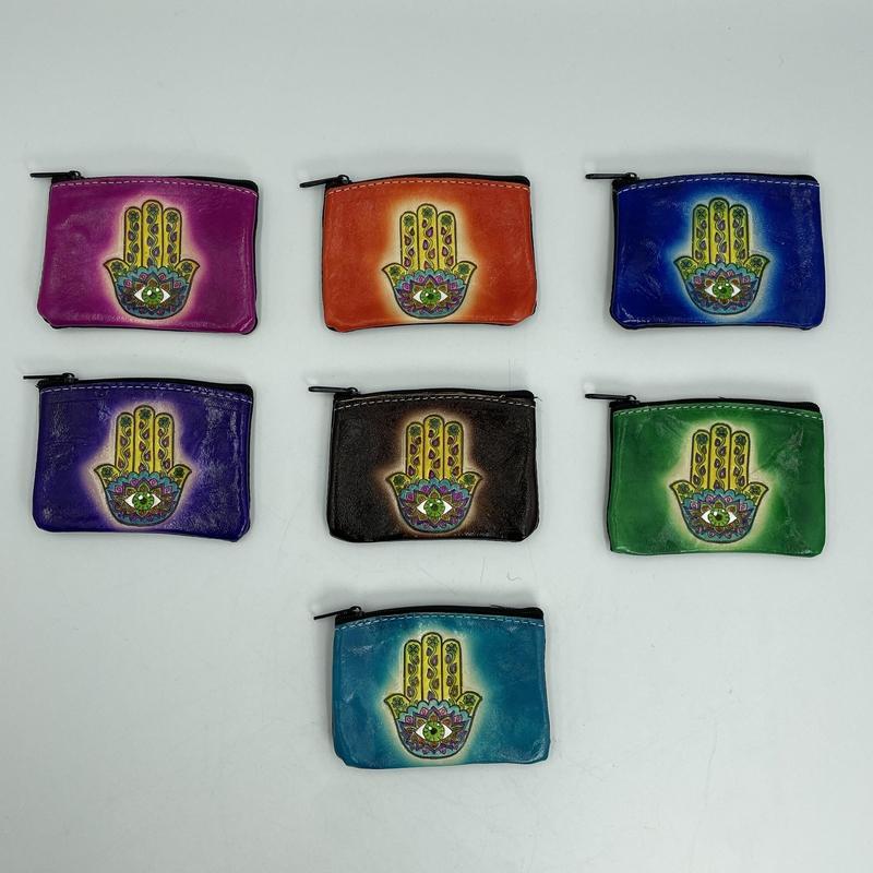 Handmade Peruvian Coin Wallets || Hamsa Design