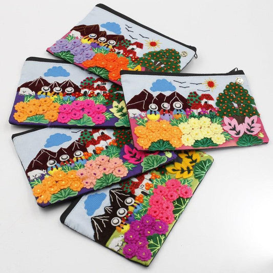 Handmade Stitched Peruvian Pouches-Nature's Treasures