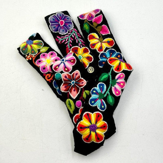 Handwoven Peruvian Floral Black Hair Bands || Hair Accessories-Nature's Treasures