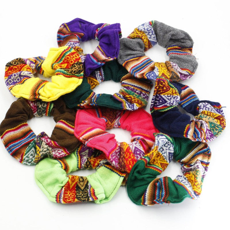 Handwoven Peruvian Hair Scrunchies || Hair Accessories-Nature's Treasures