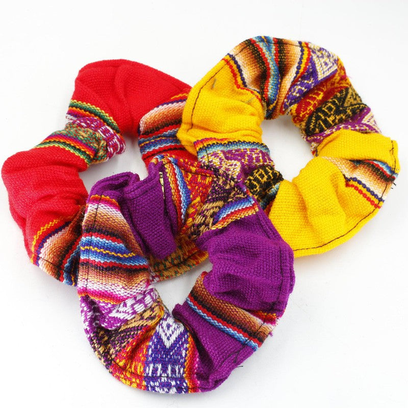 Handwoven Peruvian Hair Scrunchies || Hair Accessories-Nature's Treasures