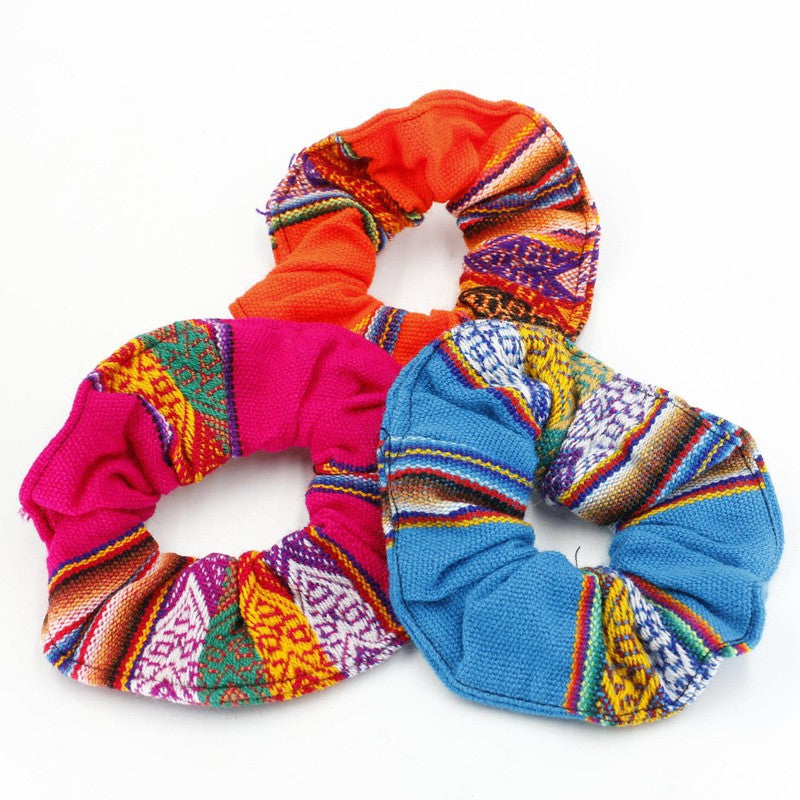 Handwoven Peruvian Hair Scrunchies || Hair Accessories-Nature's Treasures