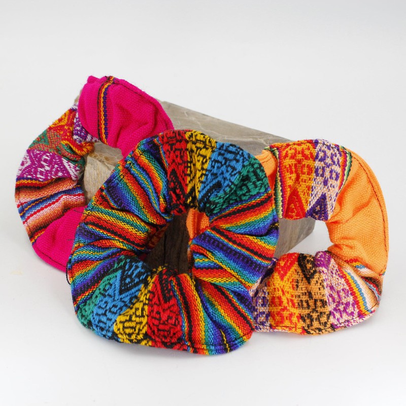 Handwoven Peruvian Hair Scrunchies || Hair Accessories-Nature's Treasures