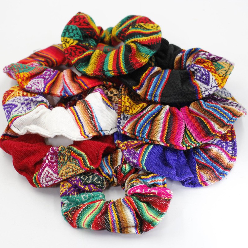 Handwoven Peruvian Hair Scrunchies || Hair Accessories-Nature's Treasures