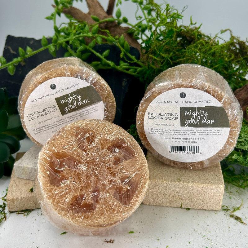 Heartland Fragrance Exfoliating Loofa Soap - Mighty Good Man-Nature's Treasures