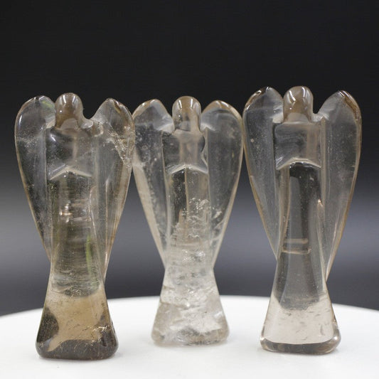 High-Grade Polished Smoky Quartz Angel Carvings From Brazil-Nature's Treasures