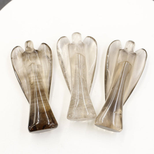 High-Grade Polished Smoky Quartz Angel Carvings From Brazil-Nature's Treasures