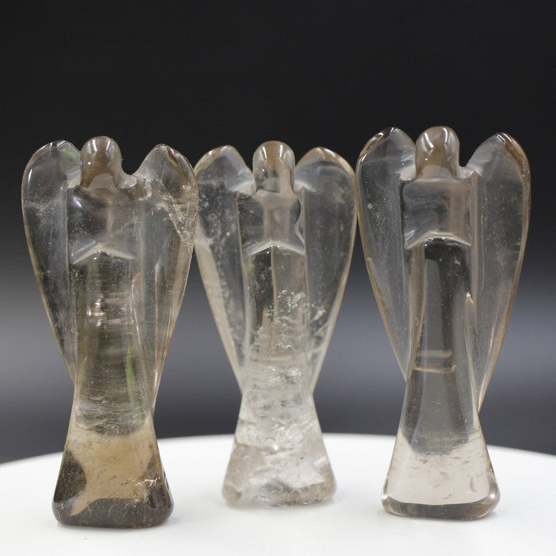 High-Grade Polished Smoky Quartz Angel Carvings || Protection-Nature's Treasures
