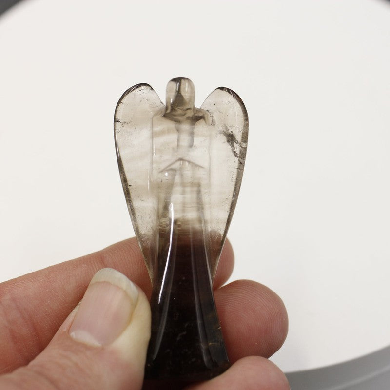 High-Grade Polished Smoky Quartz Angel Carvings || Protection-Nature's Treasures