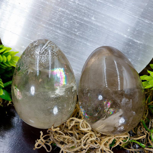 High Grade Smoky Quartz Crystal Egg Carvings || Trunk Show 2024