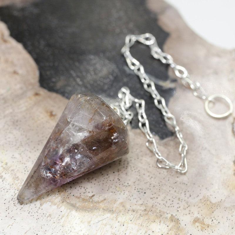High Quality Amethyst With Inclusions Pendulum || Brazil