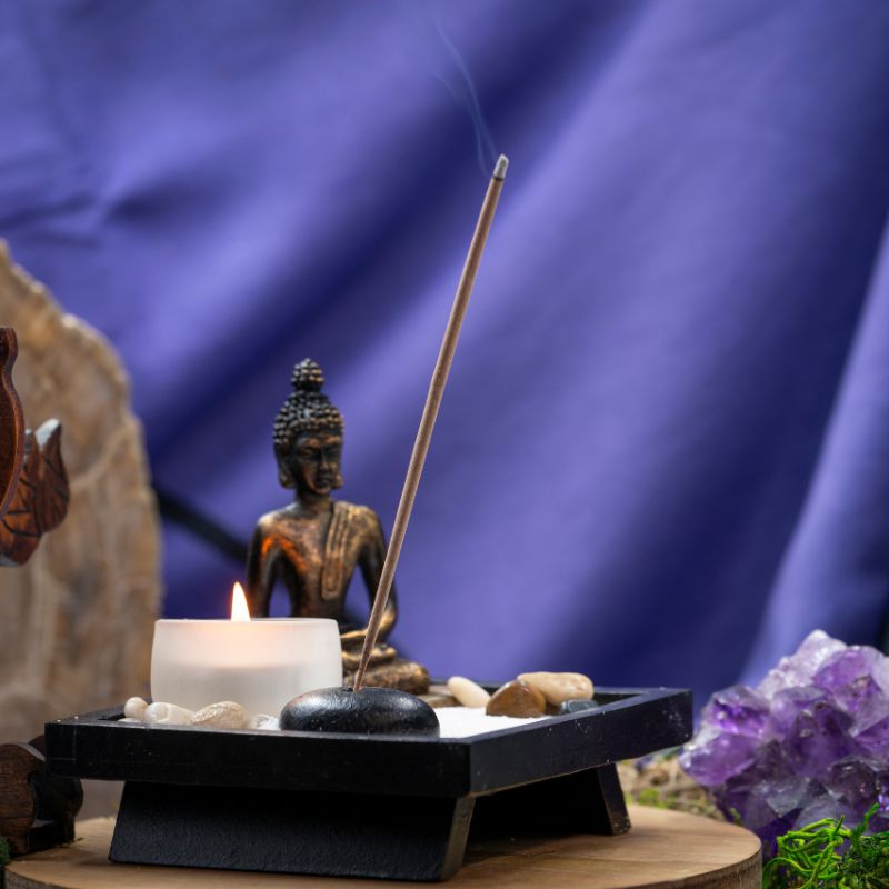 Home decor Buddha Zen Incense & Candle Holder Set-Nature's Treasures