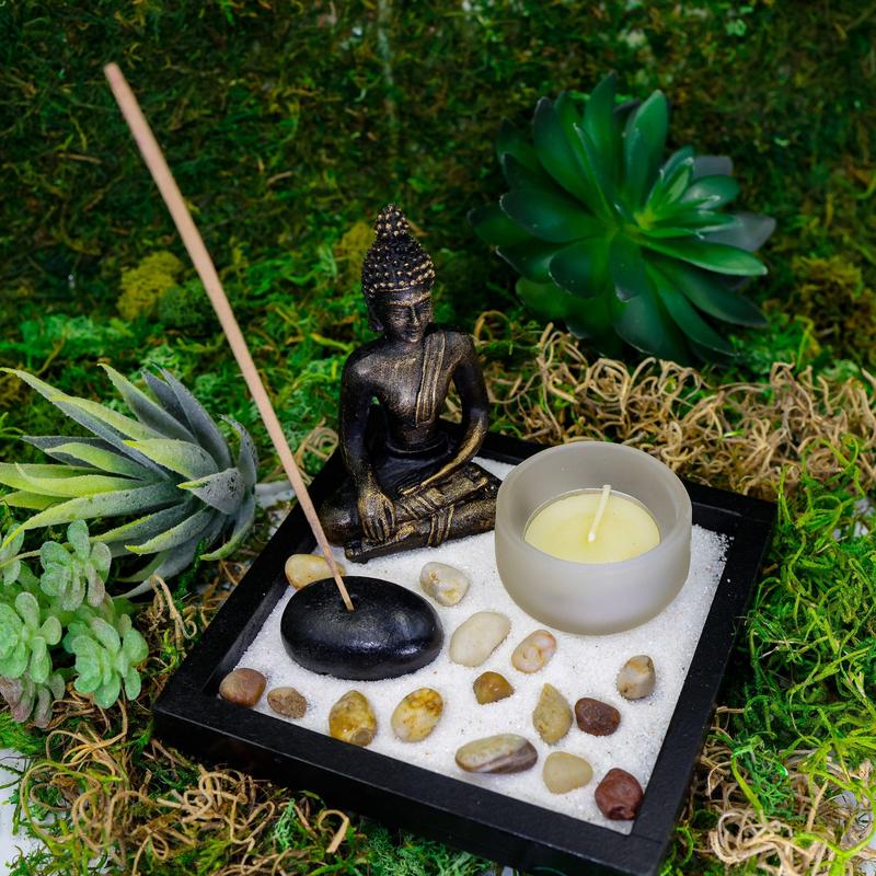 Home decor Buddha Zen Incense & Candle Holder Set-Nature's Treasures
