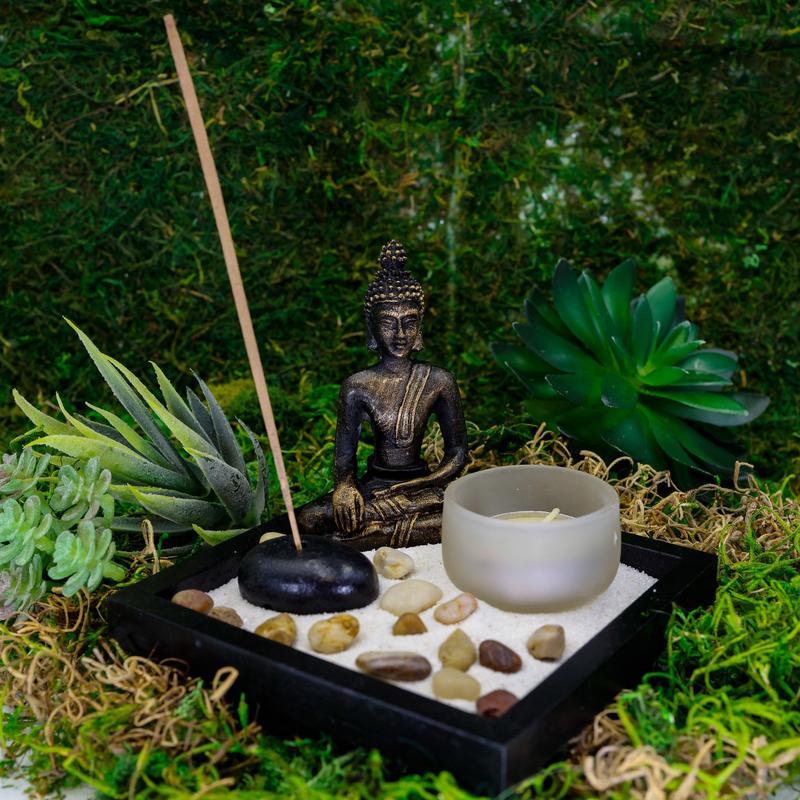Home decor Buddha Zen Incense & Candle Holder Set-Nature's Treasures