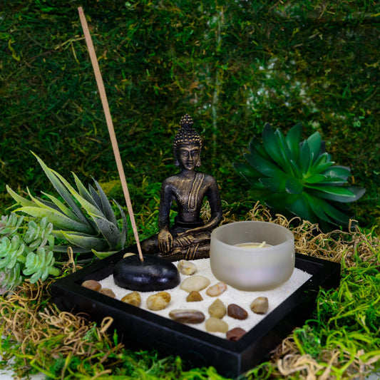 Home decor Buddha Zen Incense & Candle Holder Set