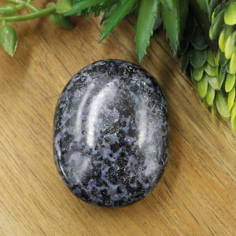 Indigo Gabbro Mystic Merlinite Palm Stones || India-Nature's Treasures