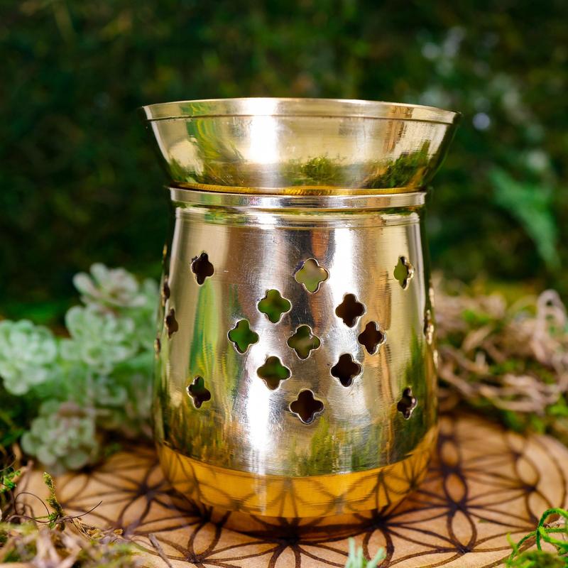 Jali Cut Brass Lamp || Resin & Candle Holder-Nature's Treasures