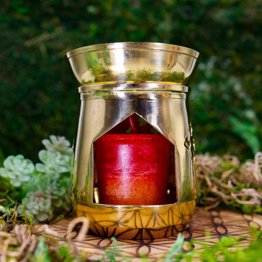 Jali Cut Brass Lamp || Resin & Candle Holder