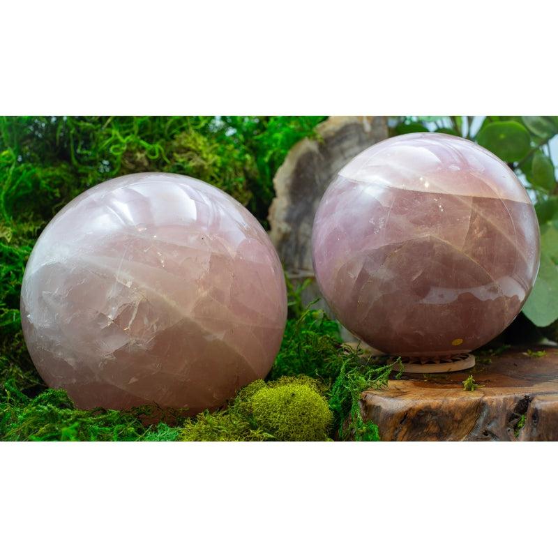 Jumbo 6 Star Rose Quartz Spheres 90 MM To 150 MM || Madagascar-Nature's Treasures