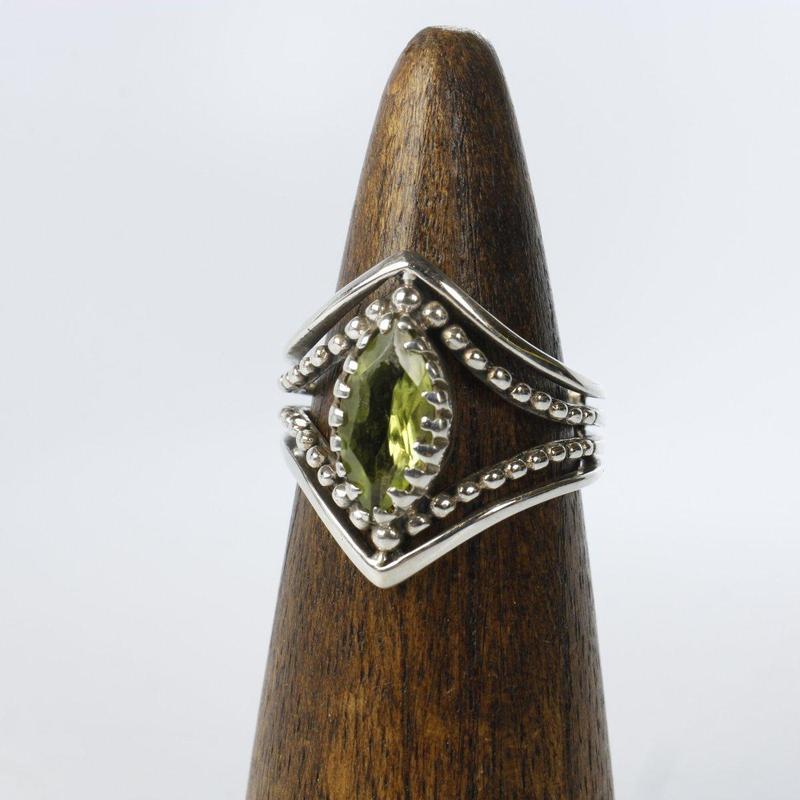 Knightess Shield Peridot Ring || .925 Sterling Silver || Joy, Love, Blessings-Nature's Treasures