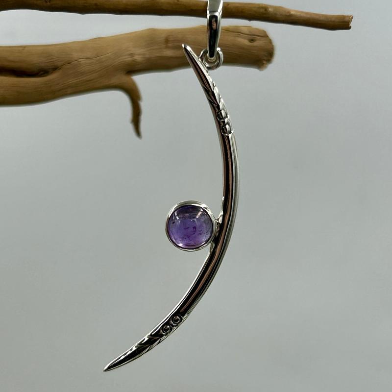 La Luna Moon Amethyst Pendants || .925 Sterling Silver-Nature's Treasures