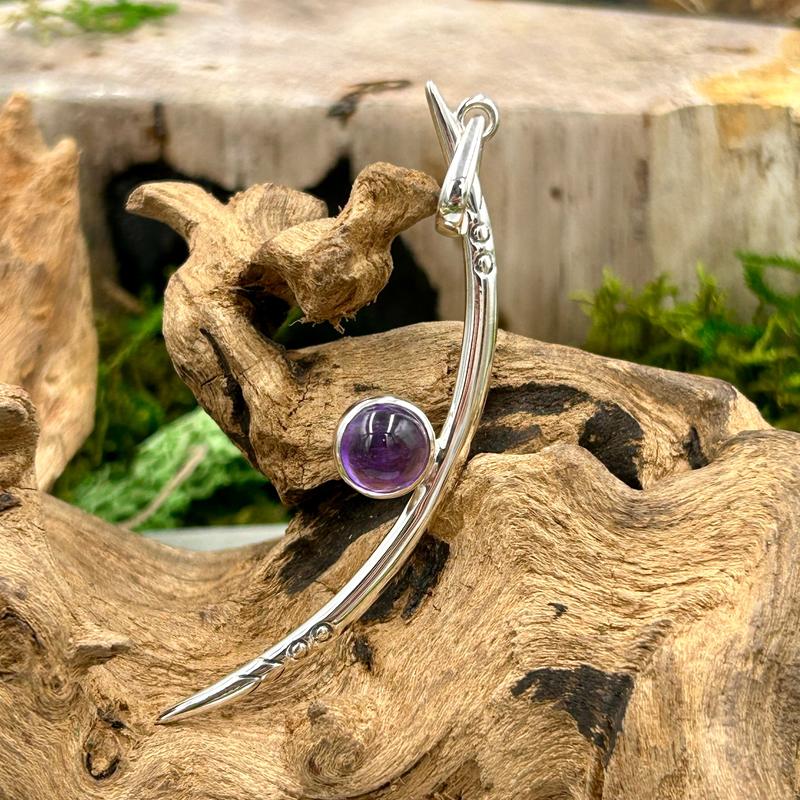 La Luna Moon Amethyst Pendants || .925 Sterling Silver-Nature's Treasures