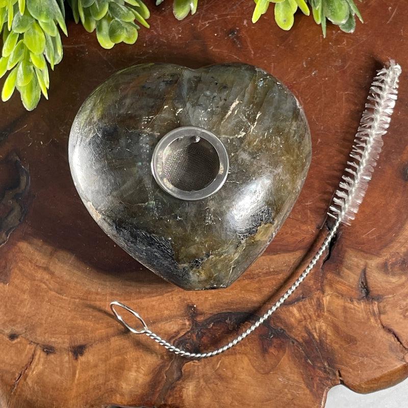 Labradorite Crystal Heart Pipe-Nature's Treasures