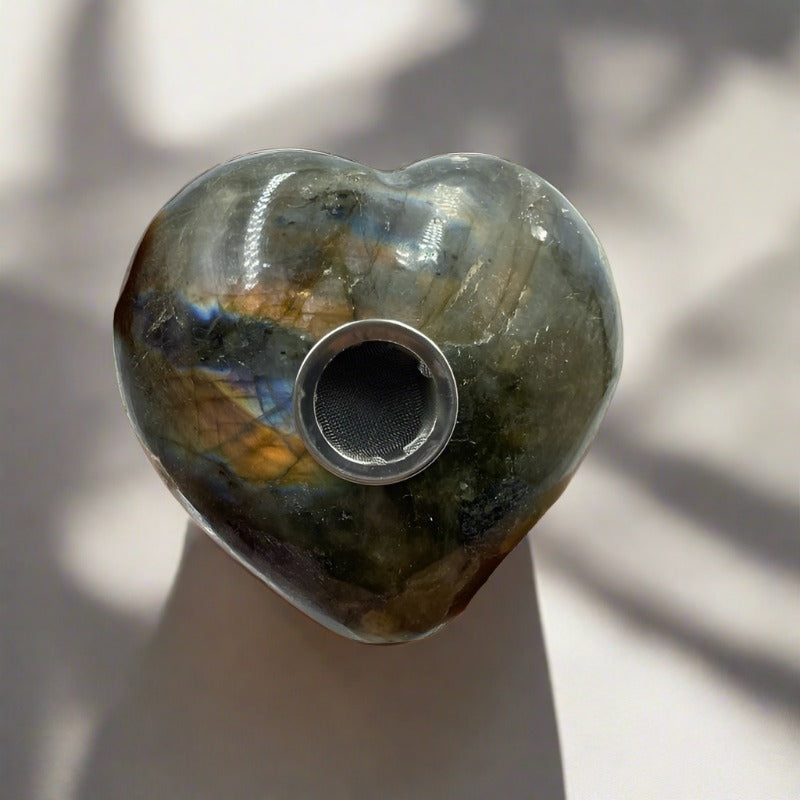 Labradorite Crystal Heart Pipe-Nature's Treasures